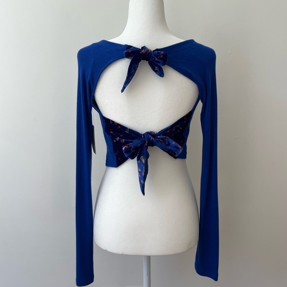 Free People Lookin Forward Blue Crop Top Woman’s Size Small NWT Boho Sexy - Picture 7 of 15